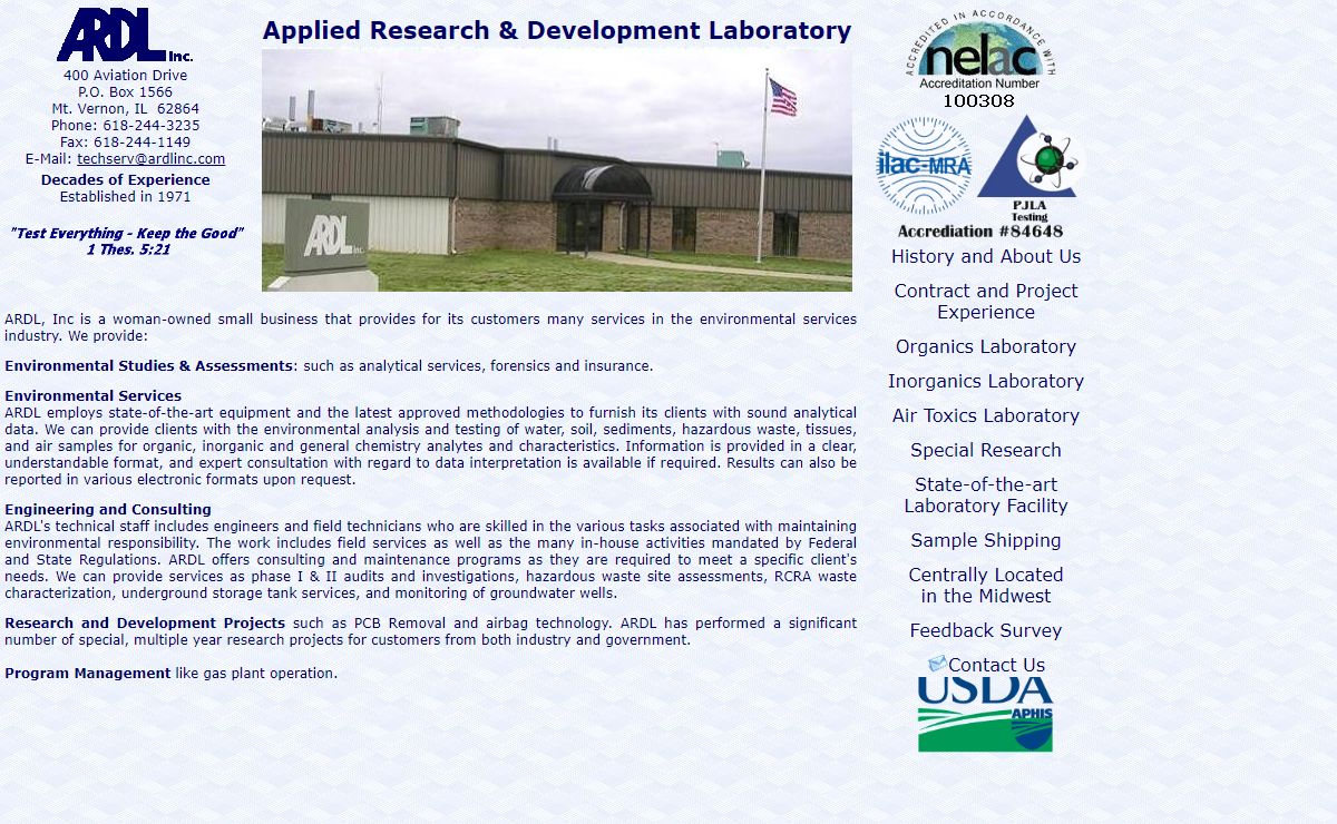 Environmental Laboratory Home