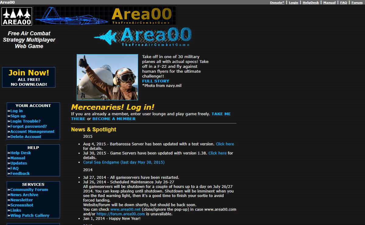 Area00 : Free Air Combat Strategy Multiplayer Web Game