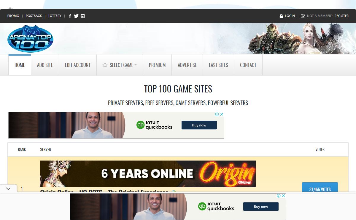 Gaming top 100 list - Arena-Top100.com