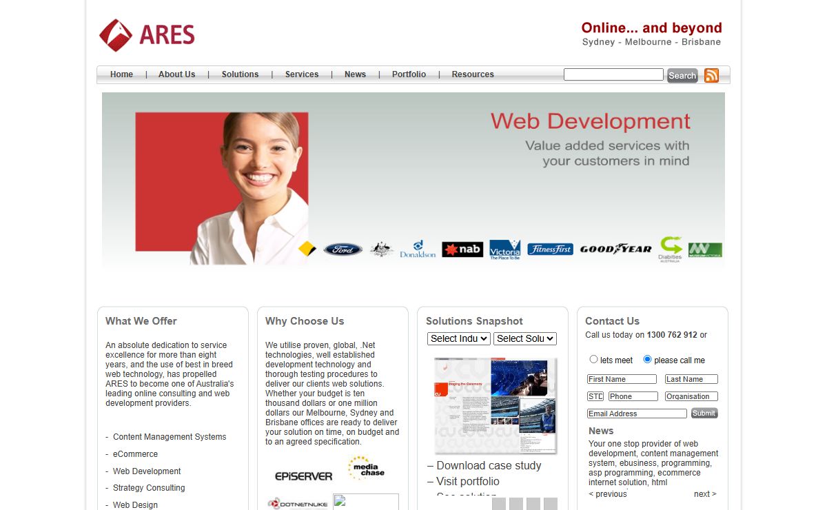 ARES: Web Development, Web Design, Content Management, CMS, Melbourne, Sydney, Brisbane, Australia