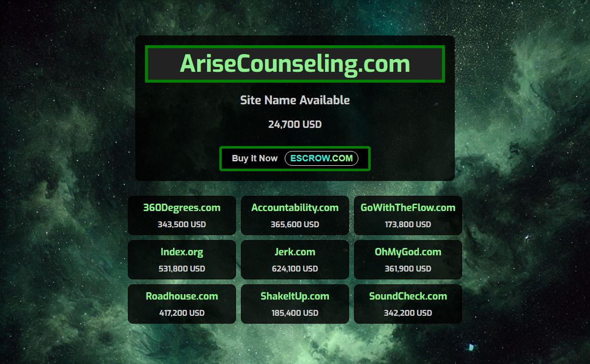 AriseCounseling.com - Buy It Now - 24,700 USD