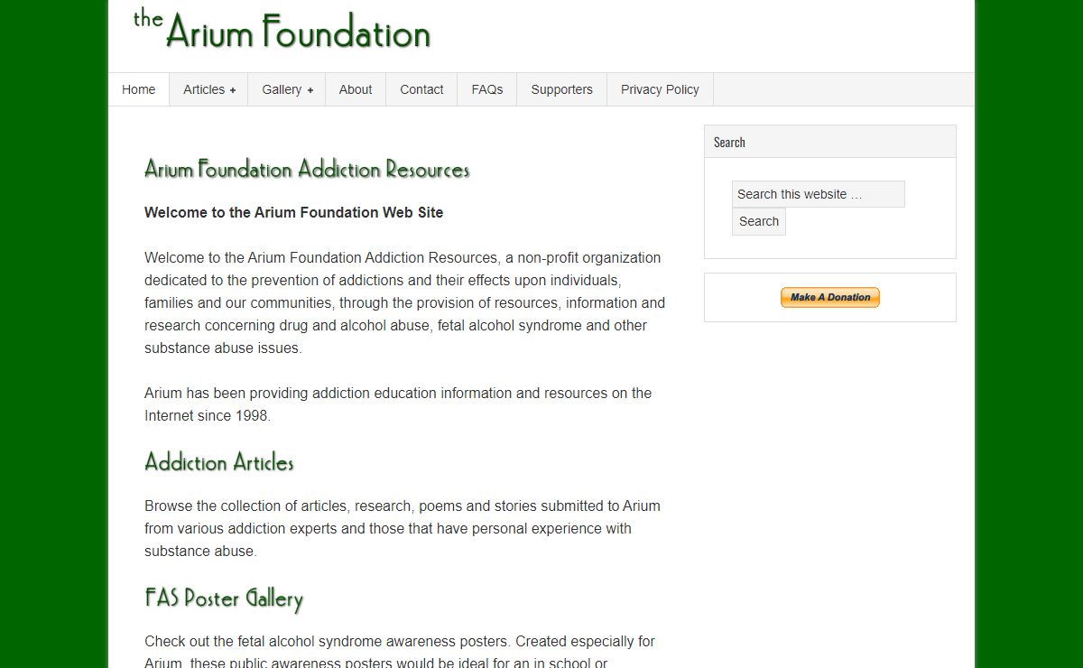 Arium Foundation : Addiction Resources