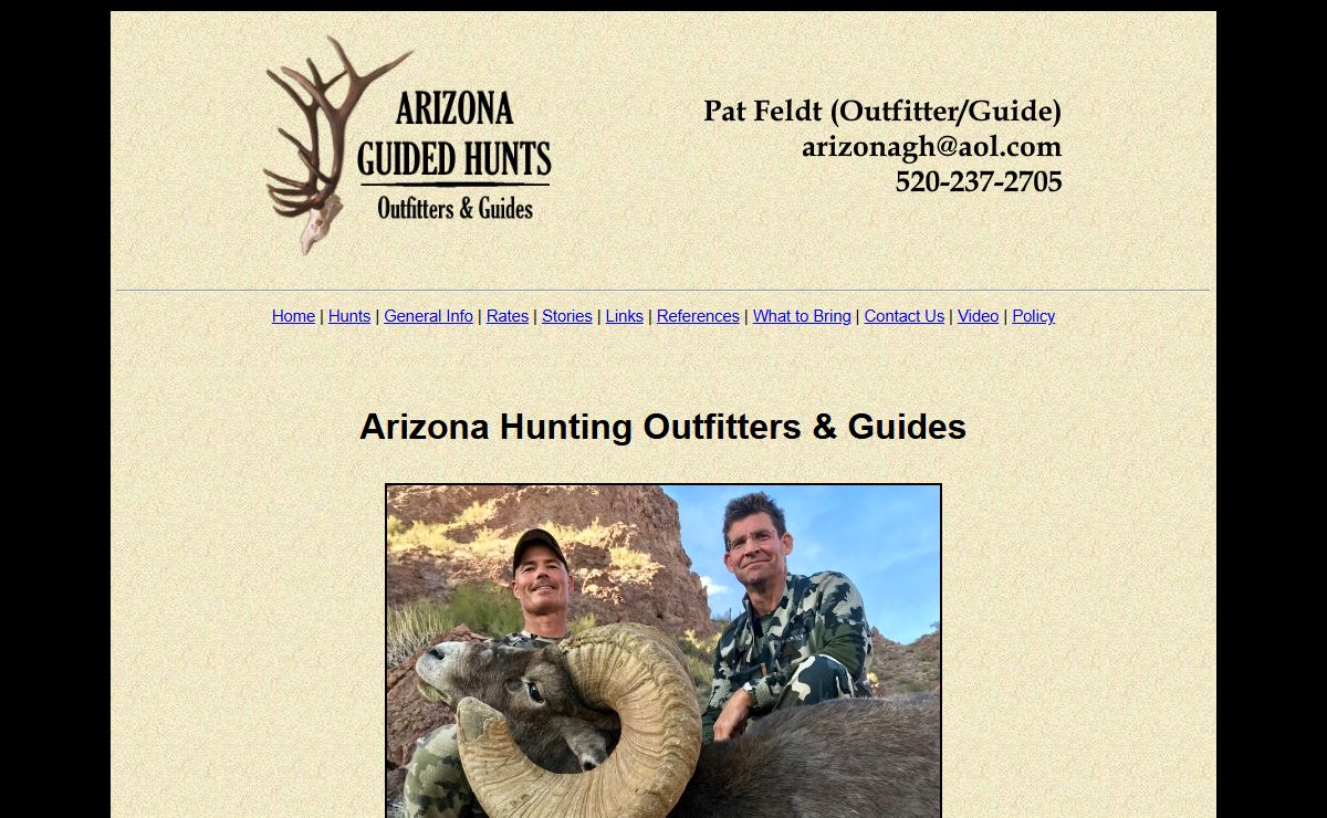 Arizona Guided Hunts: Hunting Outfitters and Guides - Coues Deer, Mule Deer, Elk, Black Bear, Javelina, Desert Bighorn Sheep