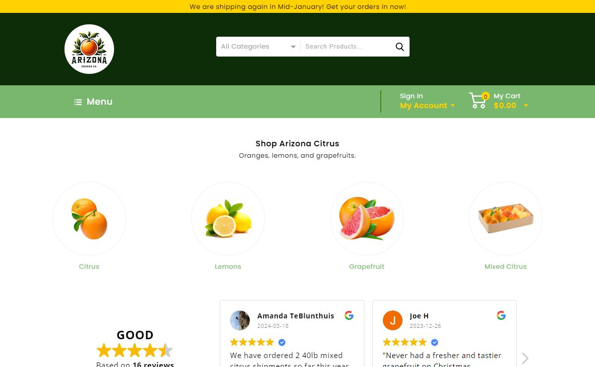 Arizona Orange Co. – Buy Fresh Fruit in Season
