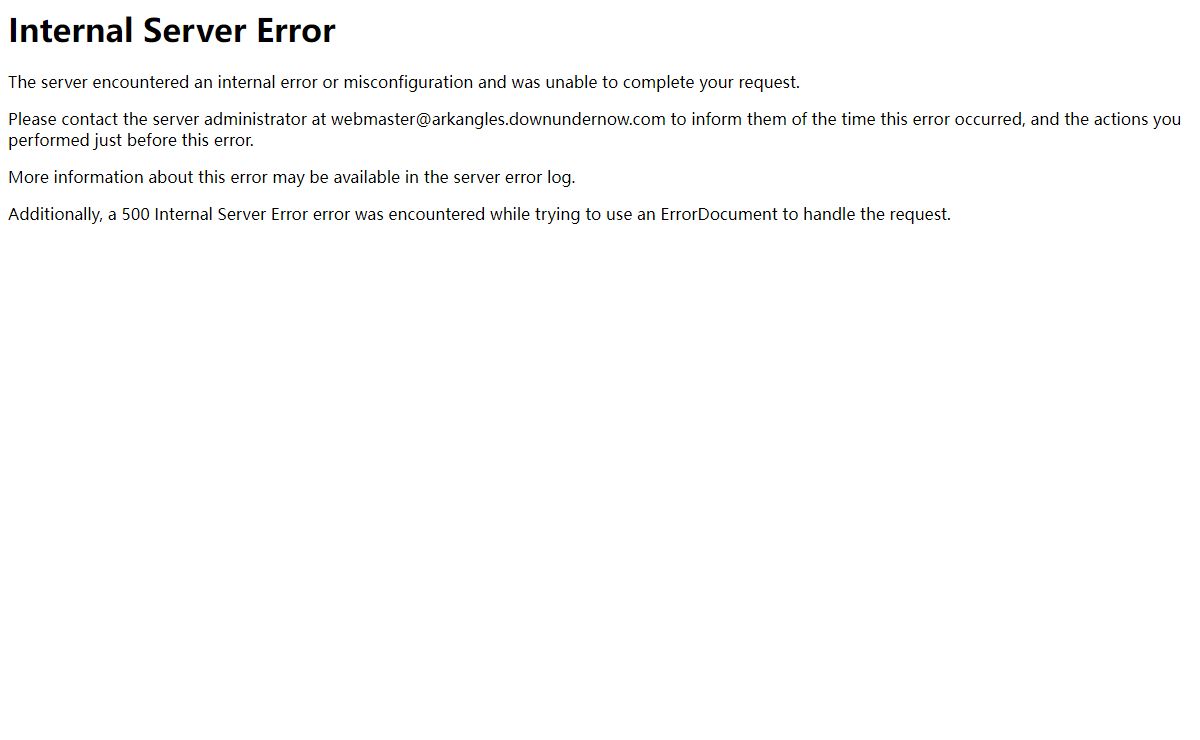 500 Internal Server Error