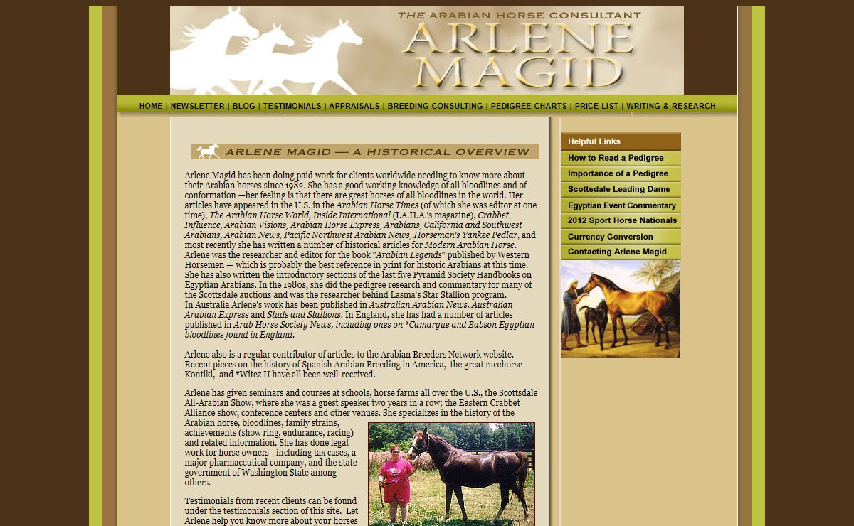 Arlene Magid ~ Arabian Horse Consultant