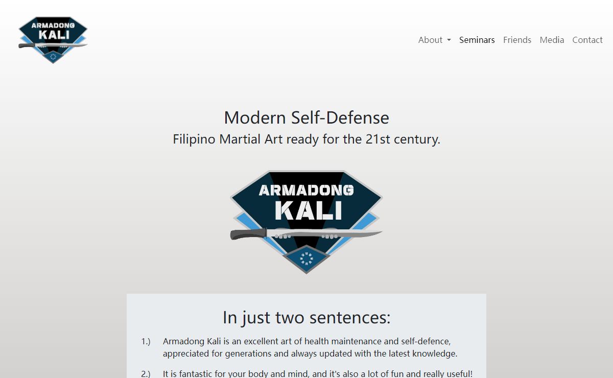 Armadong Kali Modern Self-Defense Filipino Martial Art ready for the 21st century.