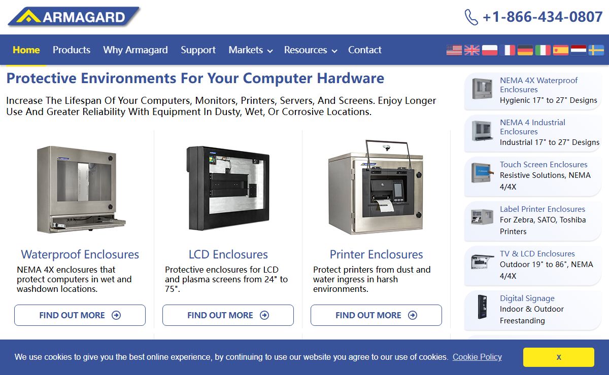 Manufacturers & Retailers of Protective Enclosures & Cabinets for LCD & Plasma Screens, Computers, Printers,Monitors, Digital Signage, and Servers | armagard.com.