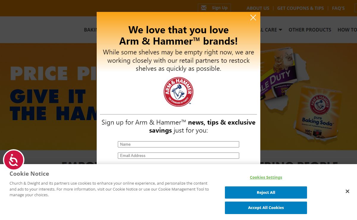 ARM & HAMMER™ Products | More Power to You™
