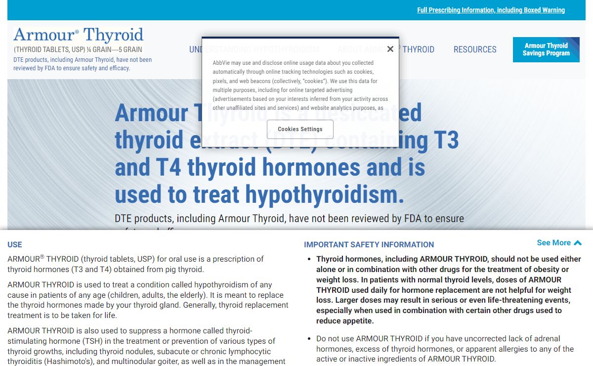 ARMOUR THYROID (Thyroid Tablets, USP) Homepage