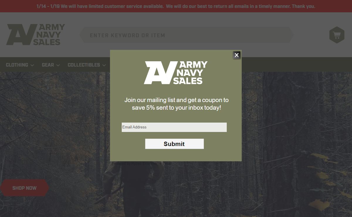 Army Navy Sales | Military Surplus, Outdoor and Tactical Gear | Army Navy Sales