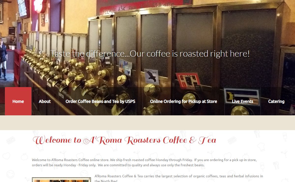 Welcome to A'Roma Roasters Coffee & Tea