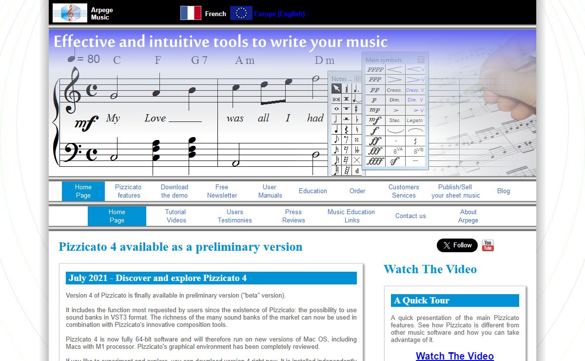 Pizzicato - Computer assisted music - composition, orchestration, notation