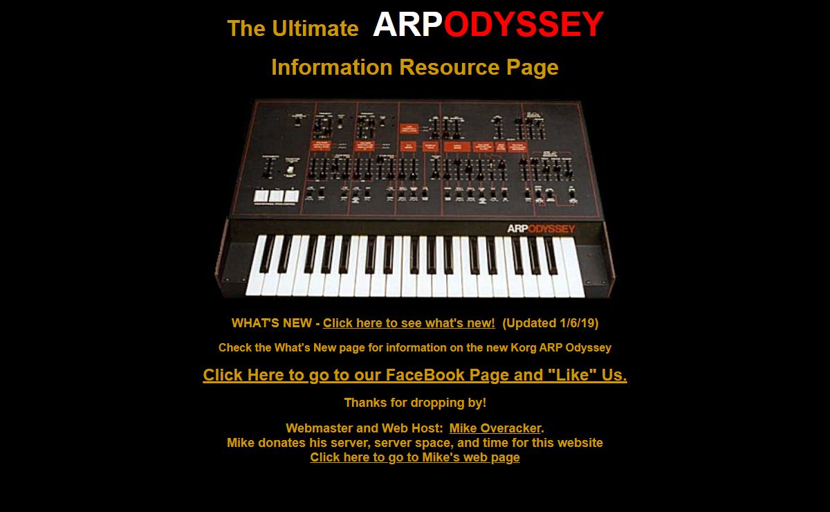 The Ultimate Arp Odyssey Information Resource Page
