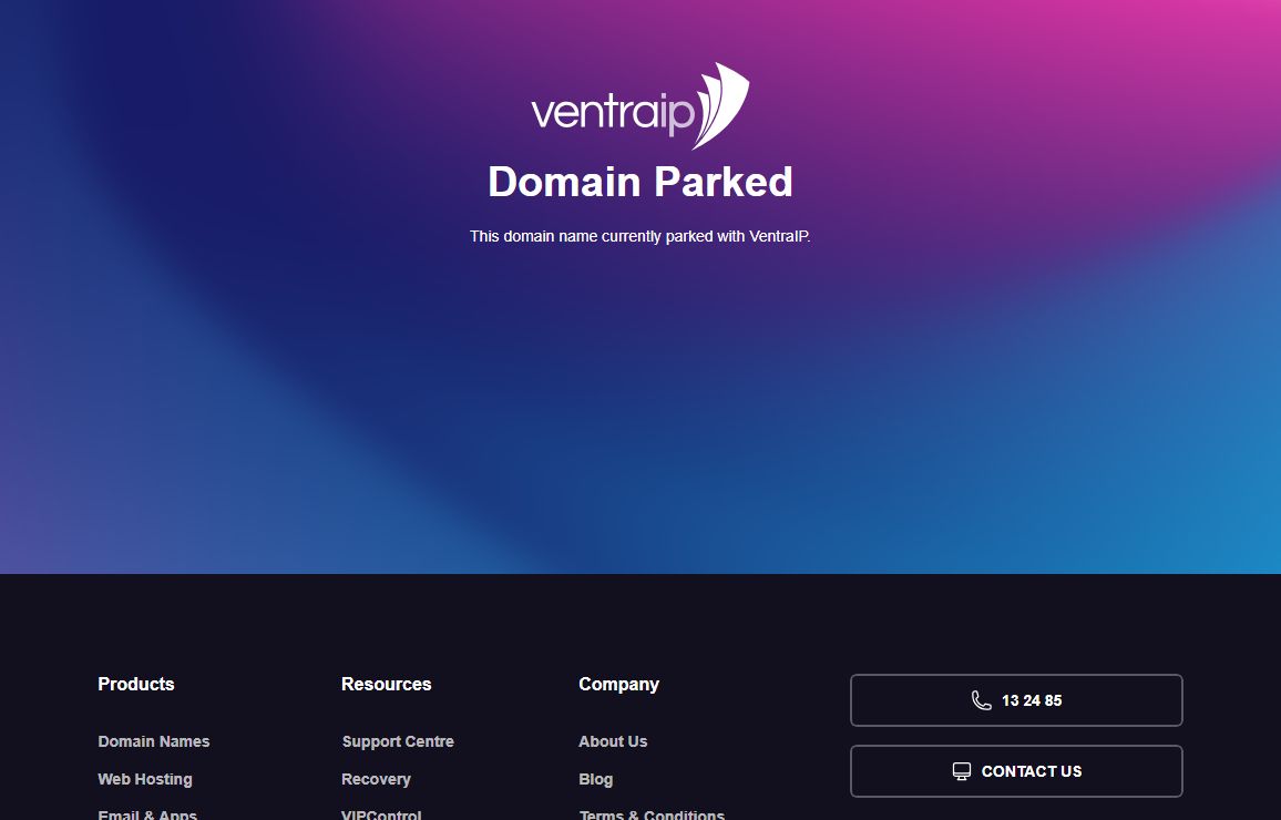 Domain Parked With VentraIP Australia