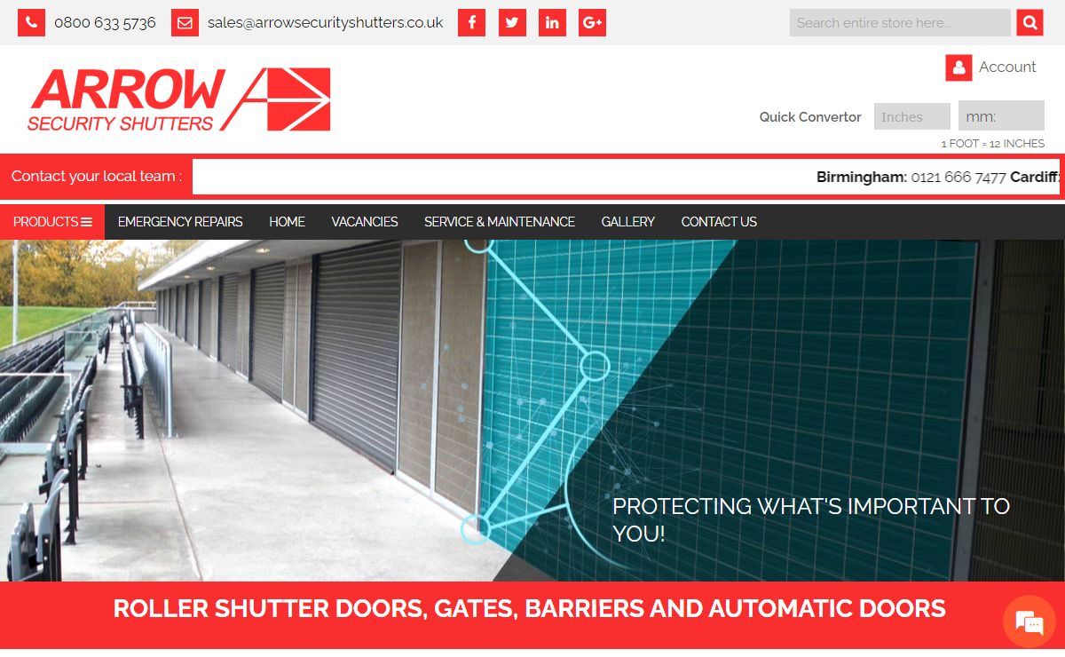 Roller Shutters & Industrial Doors | Arrow Security Shutters Ltd