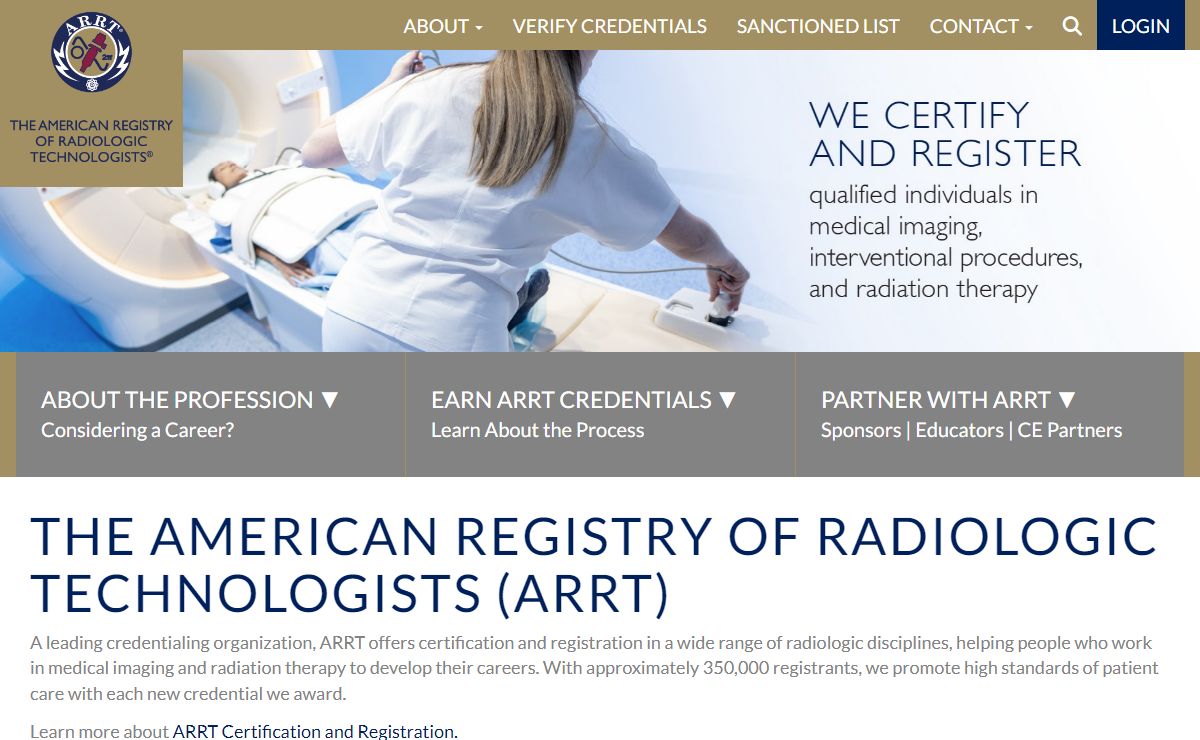 Welcome to the American Registry of Radiologic Technologists (ARRT) website - ARRT.org - ARRT
