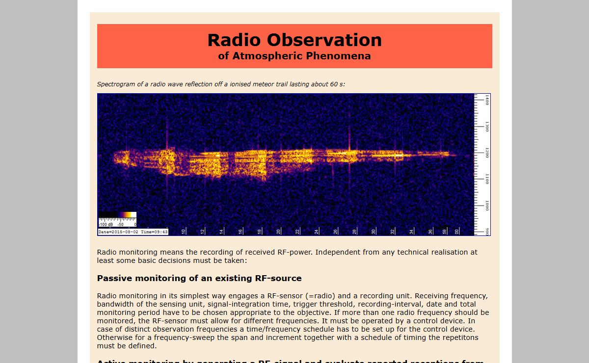 Radio projects in astronomy and meteorology