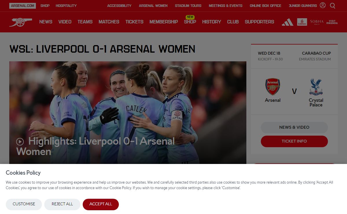 Arsenal FC Official Website | Home | Arsenal.com