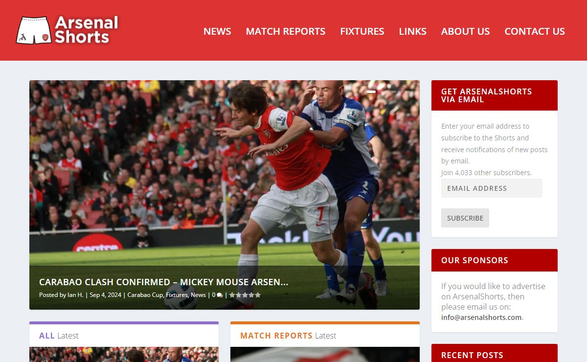 News | Arsenalshorts