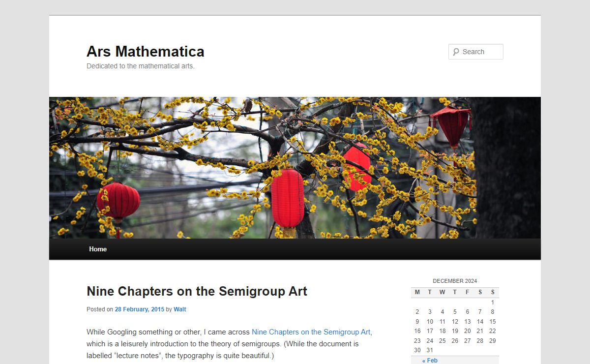 Ars Mathematica | Dedicated to the mathematical arts.