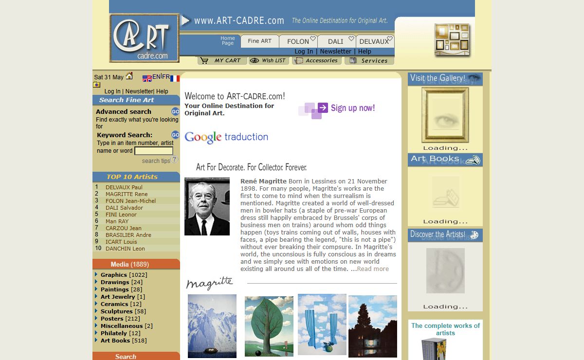 HOME PAGE ALECHINSKY Pierre, DELVAUX Paul, FOLON Jean-Michel, CARCAN René, MAGRITTE Rene, FINI Leonor, DALI Salvador, Man RAY, BUFFET Bernard, ERNST Max, DE SAINT PHALLE Niki, ZAO Wou-Ki, ICART Louis, DANCHIN Léon Graphics Prints, engravings, etching