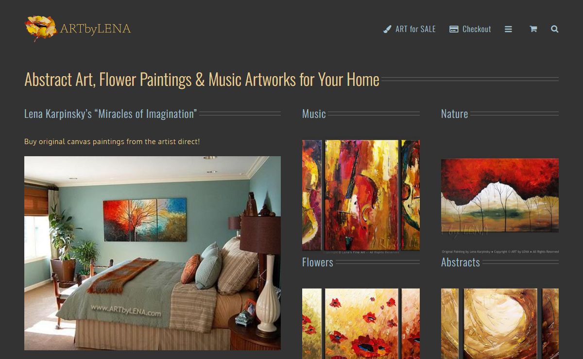 Original canvas paintings for sale: ART by LENA Karpinsky