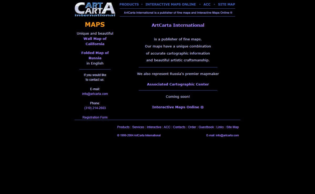 ArtCarta International - publisher of fine maps: California map, map of Russia