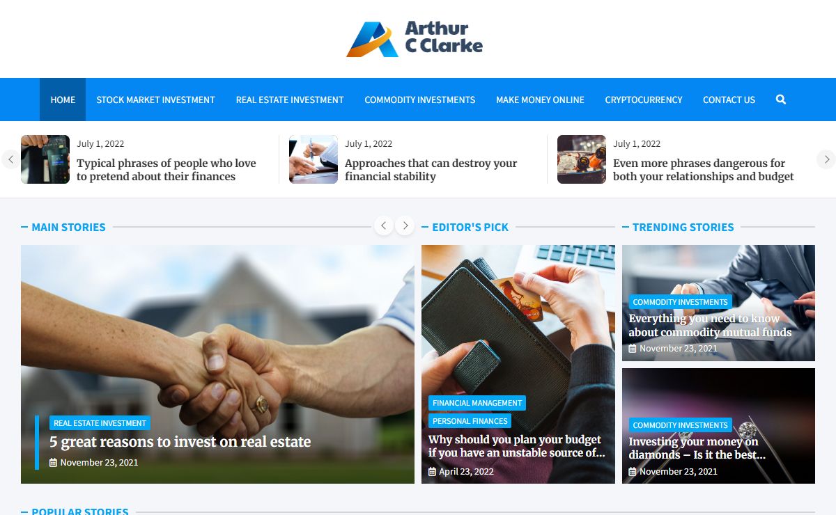 Arthur C. Clarke - expand your knowledge on finances