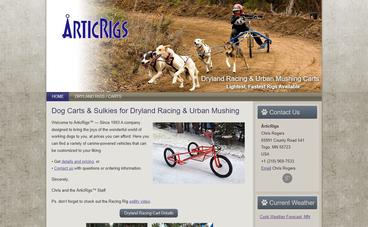 Dryland Racing, Urban Mushing Dog Carts, Rigs and Sulkies
