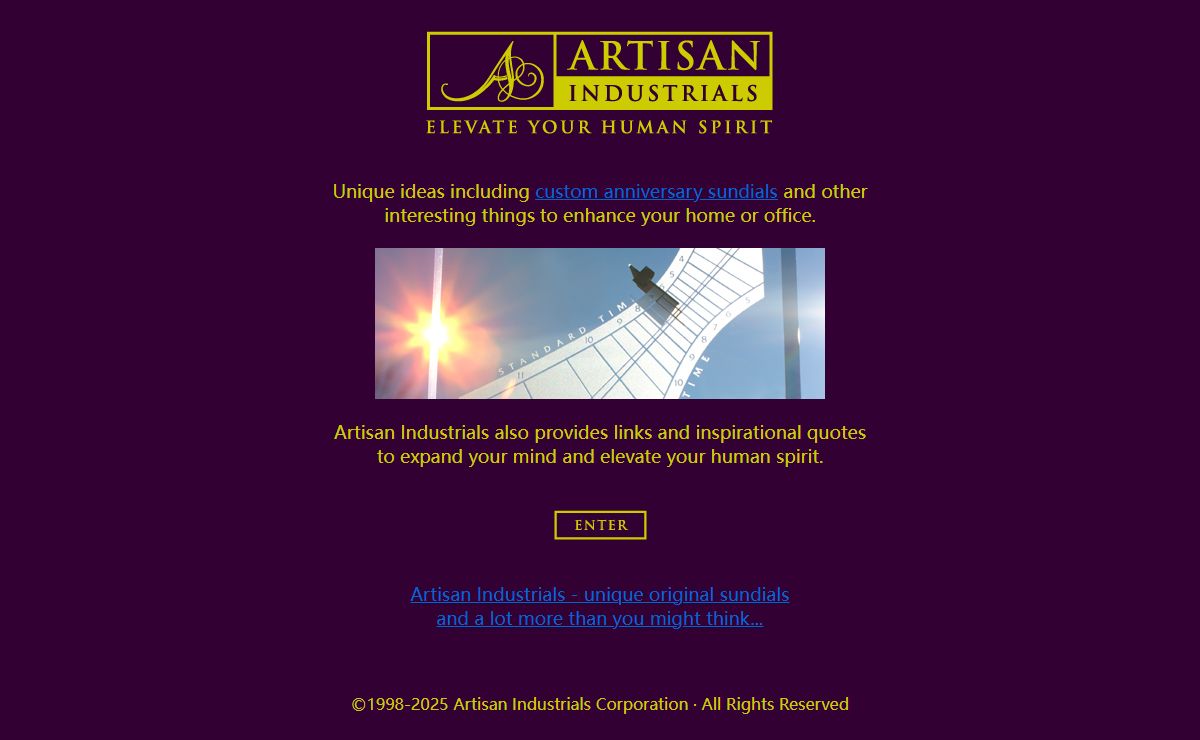 Artisan Industrials - Custom Anniversary Sundials and Inspirational Quotes to Elevate Your Human Spirit