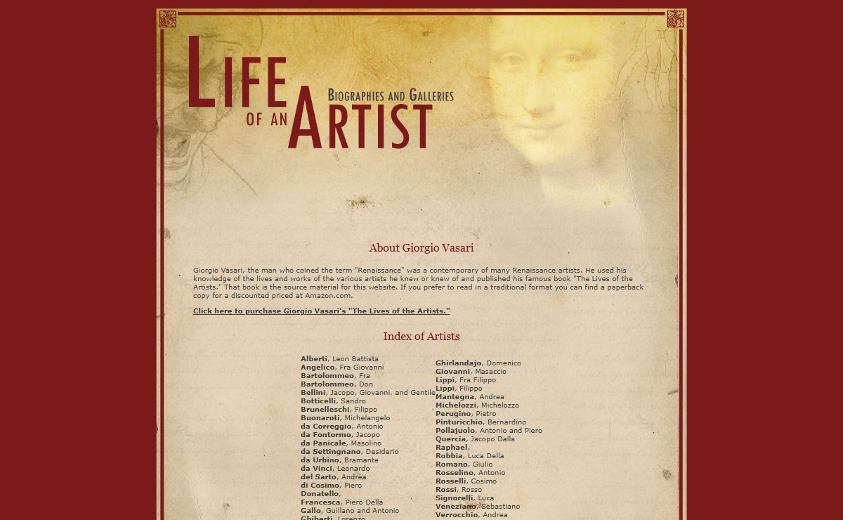 Life of an Artist - Biographies and Galleries