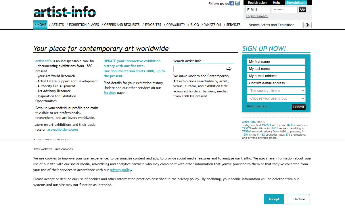artist-info.com - Find artists, galleries, museums, exhibitions, artworks, curators