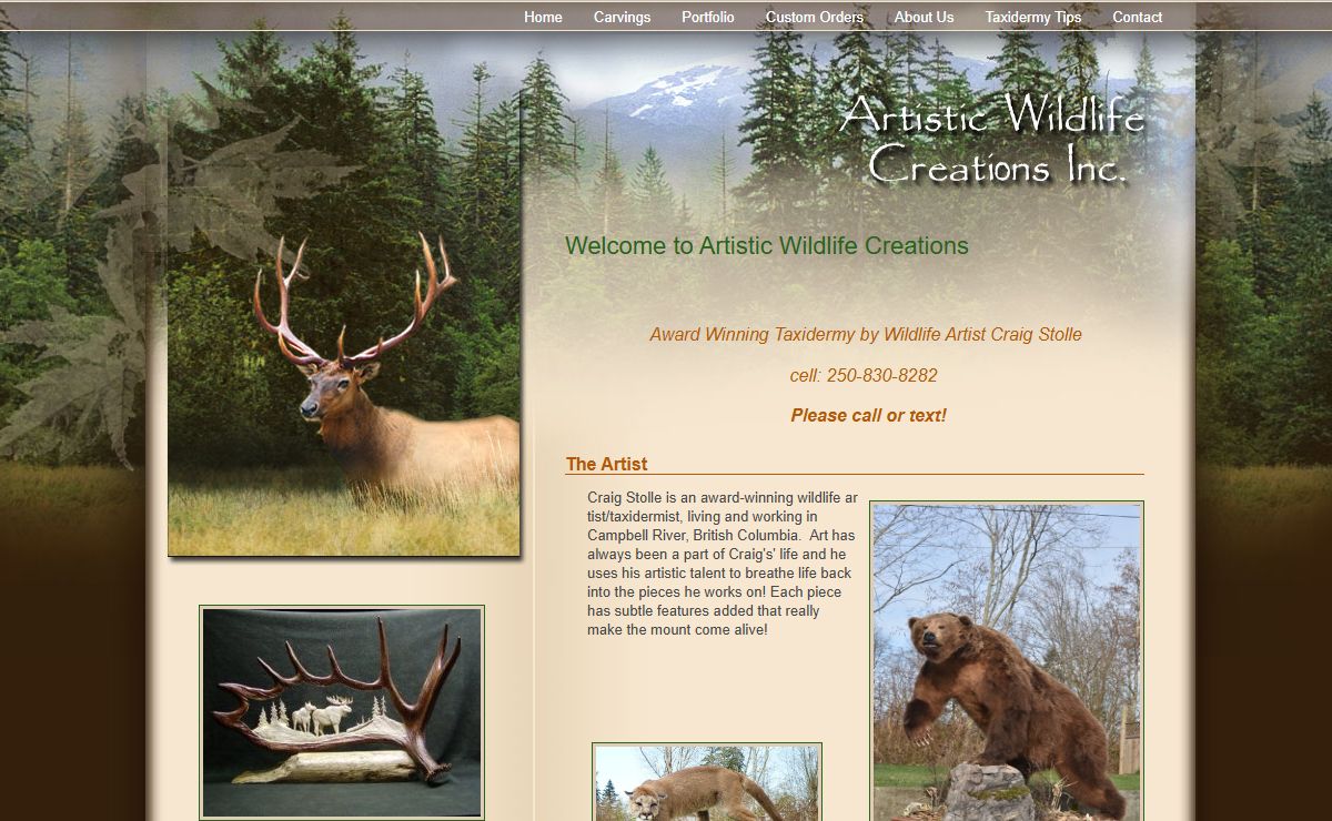 Welcome to Artistic Wildlife Creations | Craig Stolle, award winning taxidermist, Vancouver Island, BC, Canada