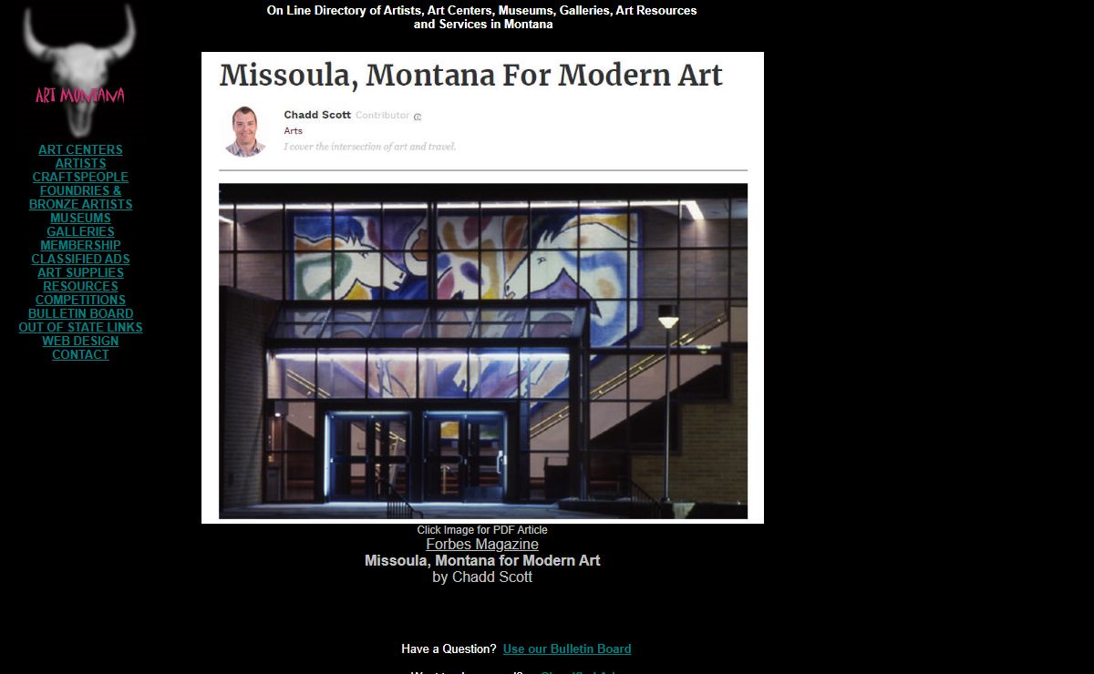 Art Montana -- Directory of Artists, Museums, Galleries