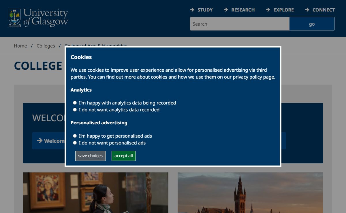 University of Glasgow - Colleges - College of Arts & Humanities