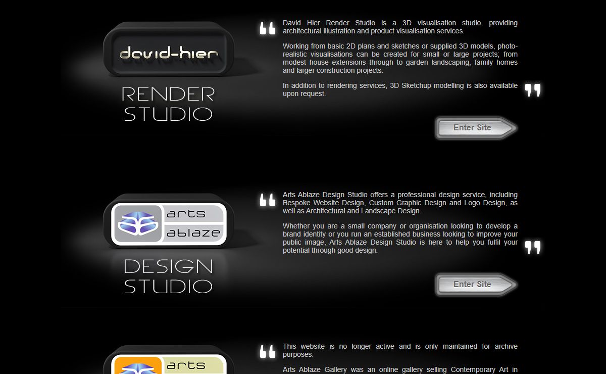 Arts Ablaze Gallery, Design Studio and David Hier Render Studio.