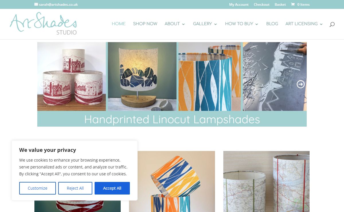 Handprinted and Stitched Paper Lampshades - Sarah Walker ArtShades
