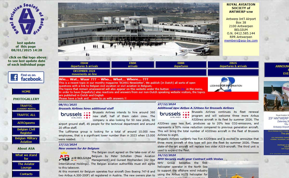 Aviation Society of Antwerp, Belgium's main organisation for aviation enthousiasts