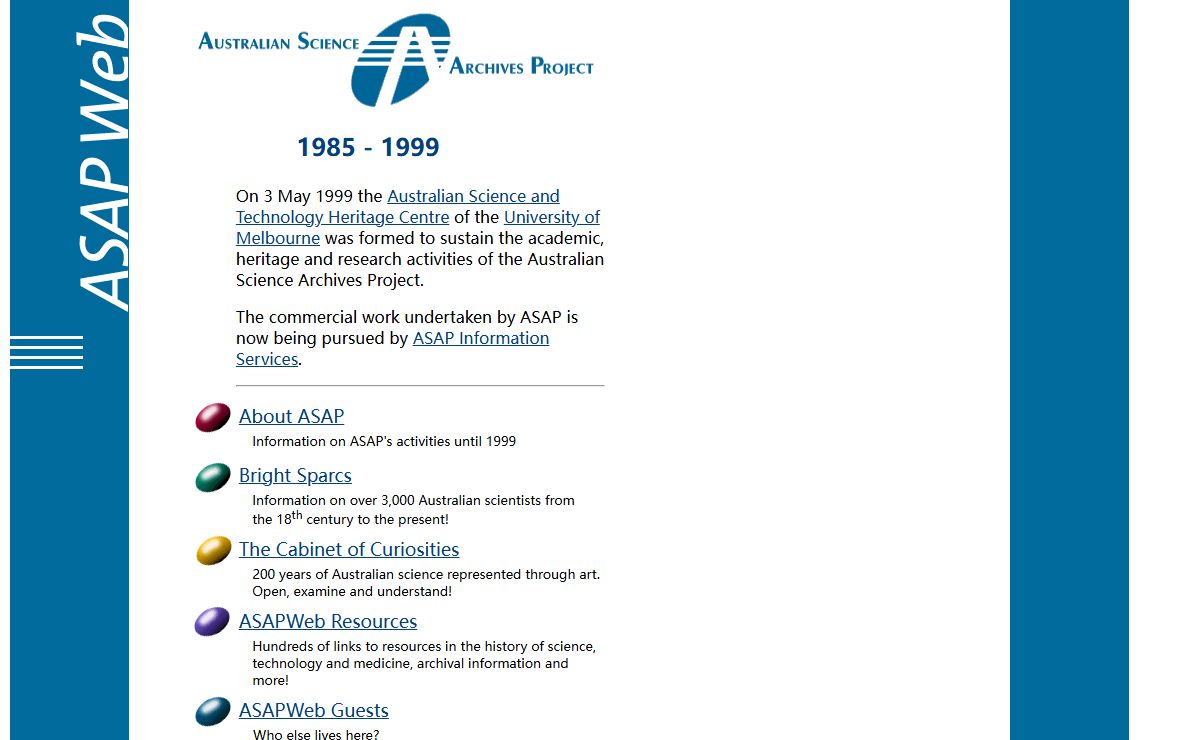 ASAPWeb - Australian Science Archives Project Home Page