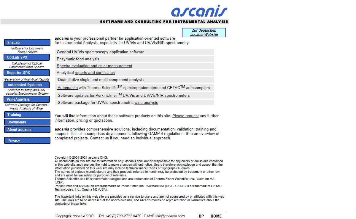 ascanis Software and Consulting For Instrumental Analysis