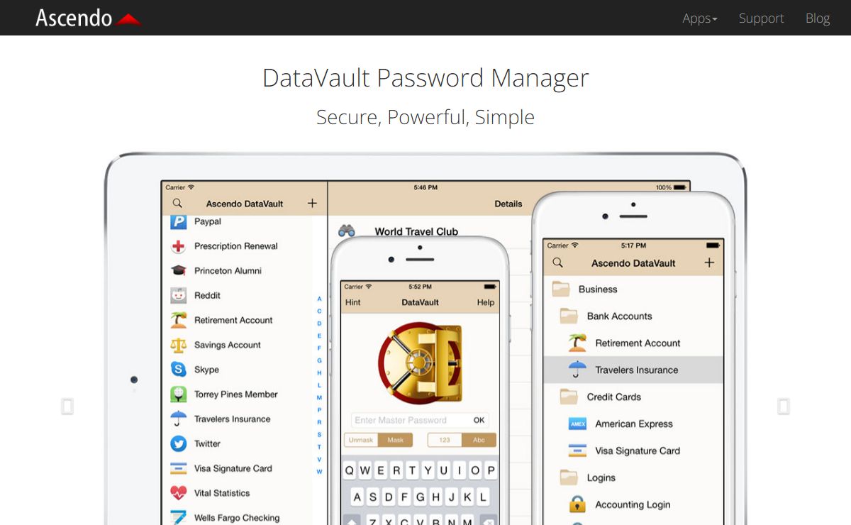 Ascendo Apps - DataVault Password Manager, VidaLingua, PhraseMates
