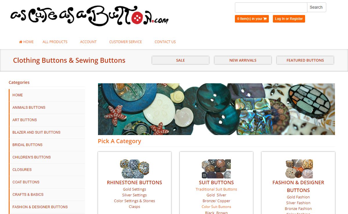 Clothing Buttons, Sewing Buttons: Buy Online at As Cute As A Button