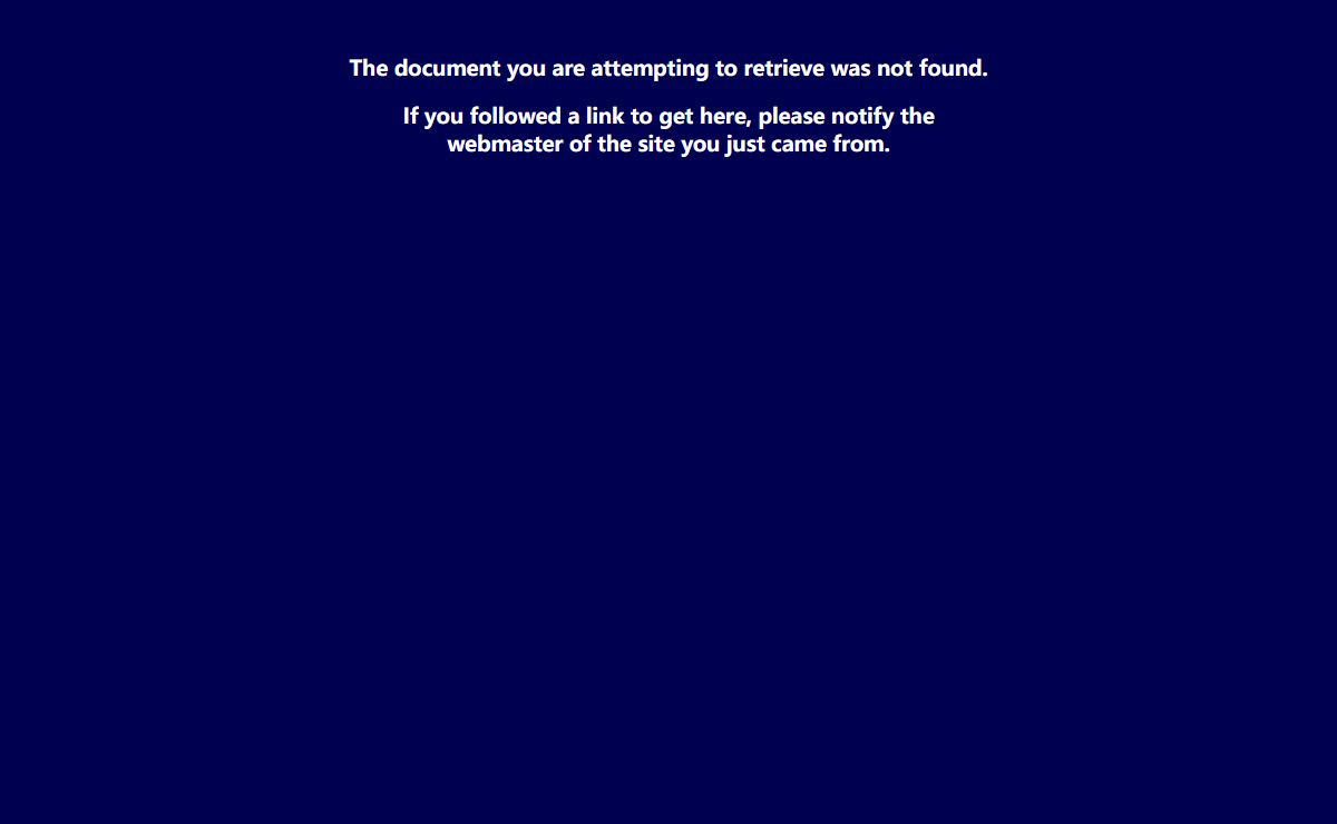Document Not Found Error