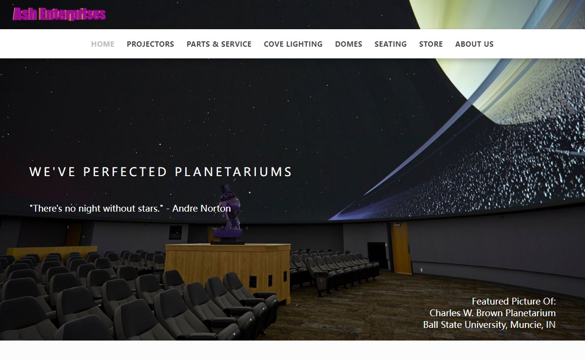 Ash Enterprises - We Fix Planetariums - Home