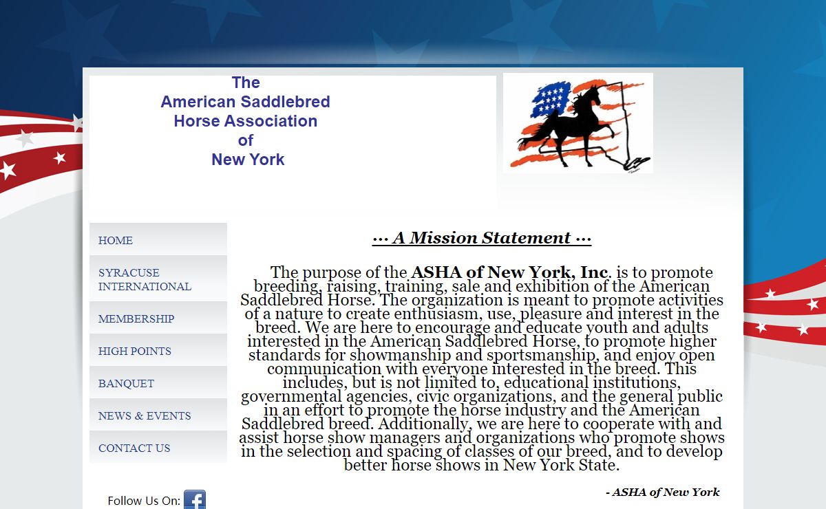 The American Saddlebred Horse Association of New York HOME