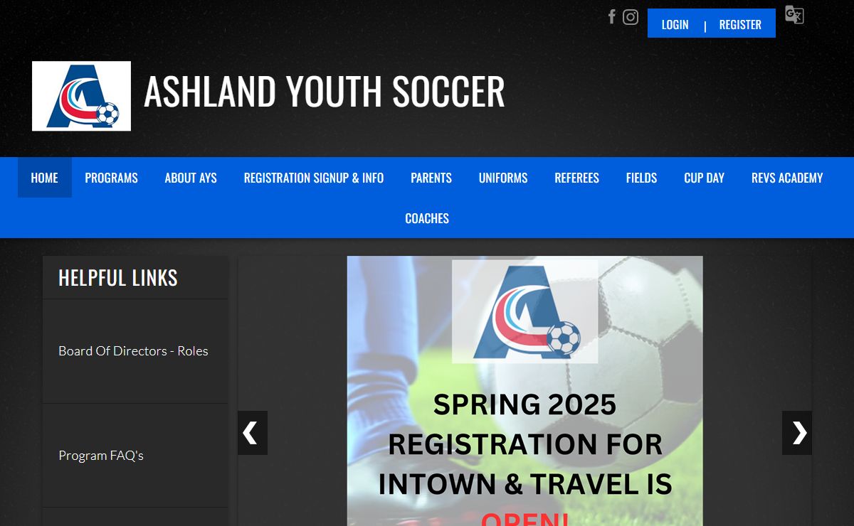 Ashland Youth Soccer > Home
