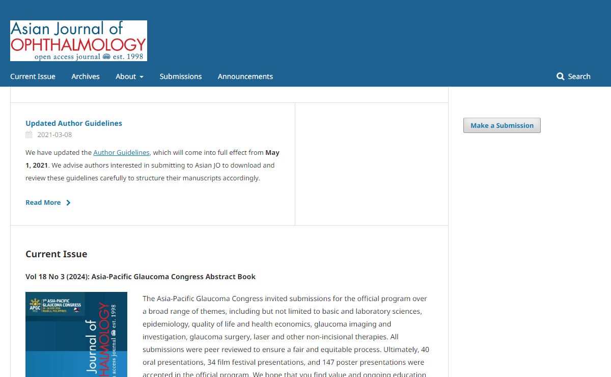 Asian Journal of Ophthalmology