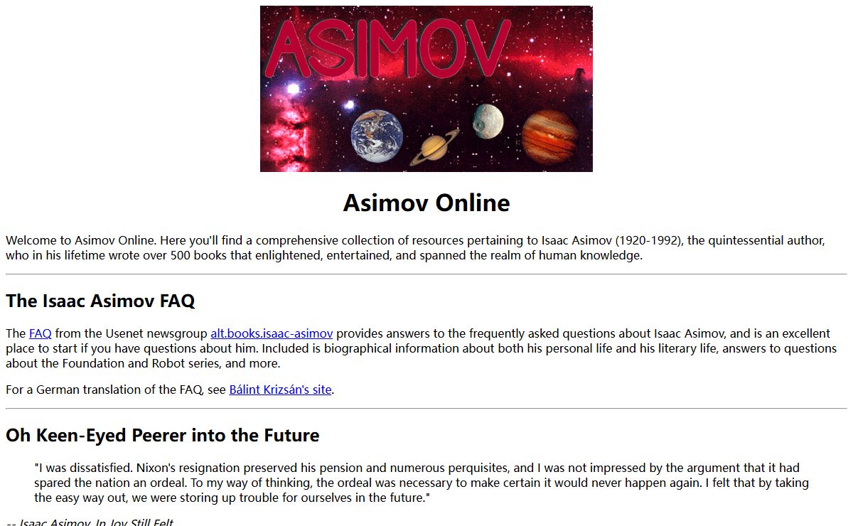 Isaac Asimov Home Page