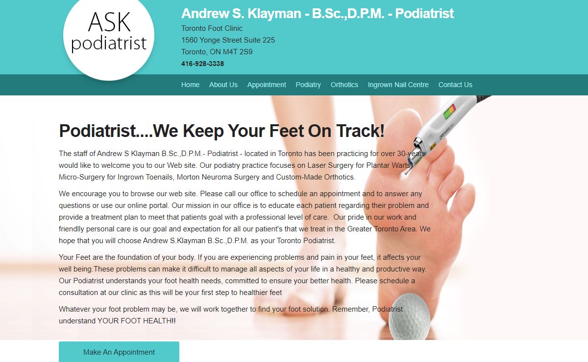 Podiatrist Toronto | Klayman Orthotic and Laser Foot Clinic